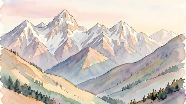 Download free HD stock image of Mountains Nature Free mountains nature landscape illustration