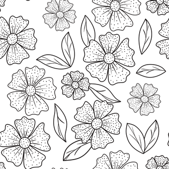 Blume, Muster, Schwarzweiß, Zeichnung