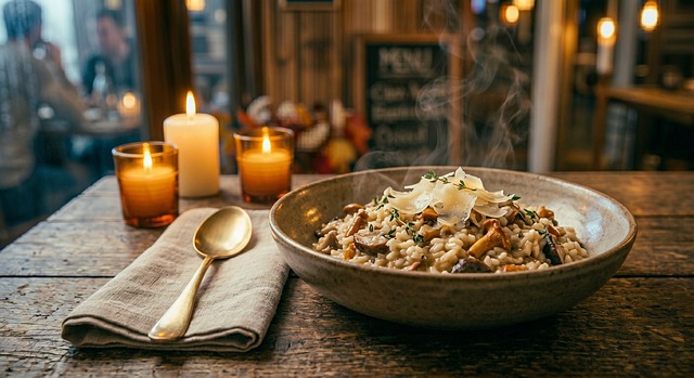 Free risotto wooden table cheese illustration
