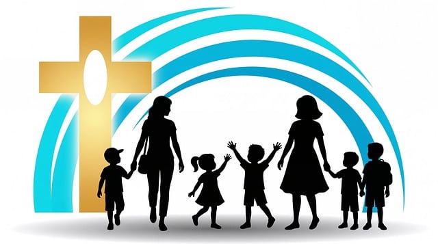Free family silhouette children illustration