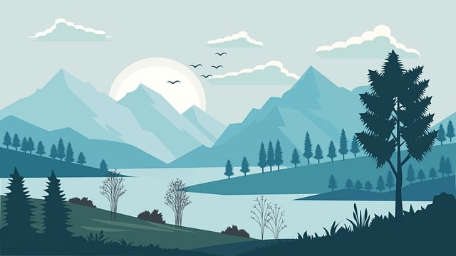 Download free HD stock image of Landscape Mountains Free landscape mountains lake illustration