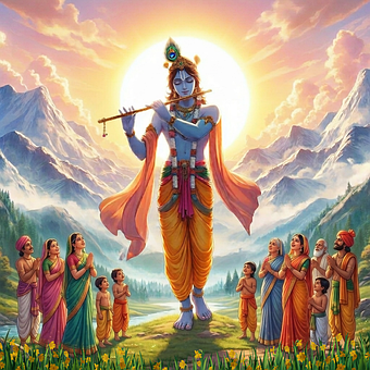 Free Krishna God illustration and picture