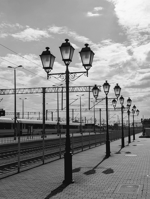 Free Train Platform Black And White Photo photo and picture
