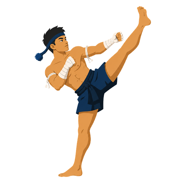 Free martial arts fighter high kick illustration