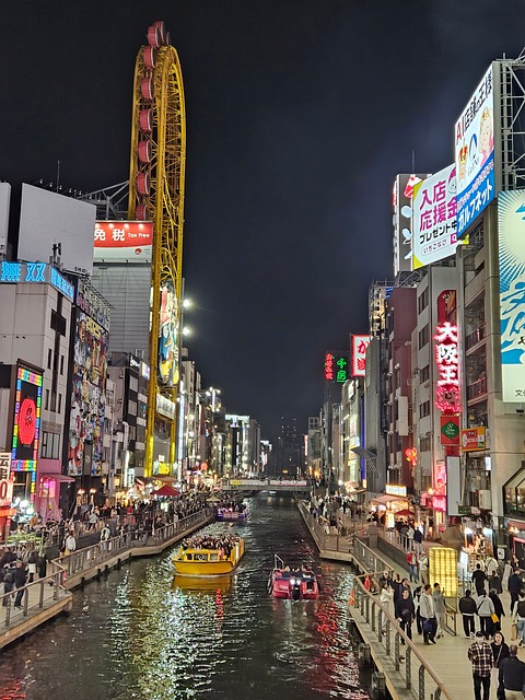 Osaka, Japón, Escena Nocturna, Calle