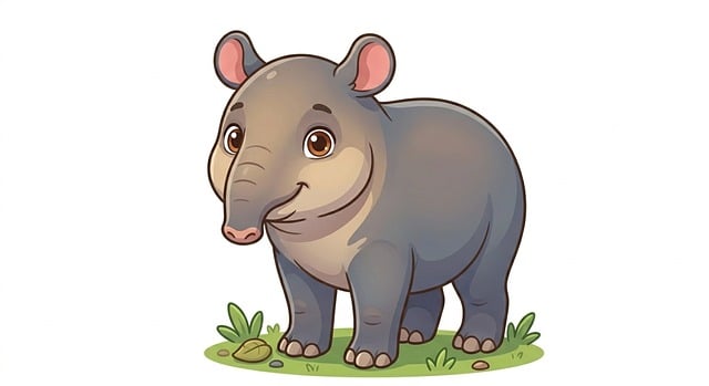 Free Tapir Cartoon illustration and picture