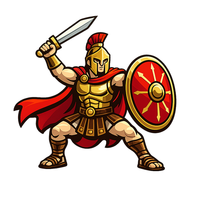 Free roman warrior helmet sword illustration