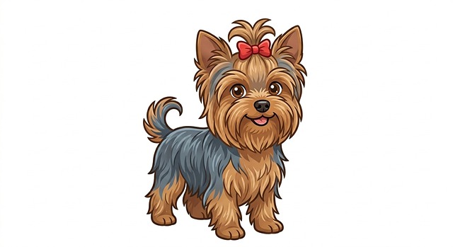 Free Yorkshire Terrier Cartoon illustration and picture