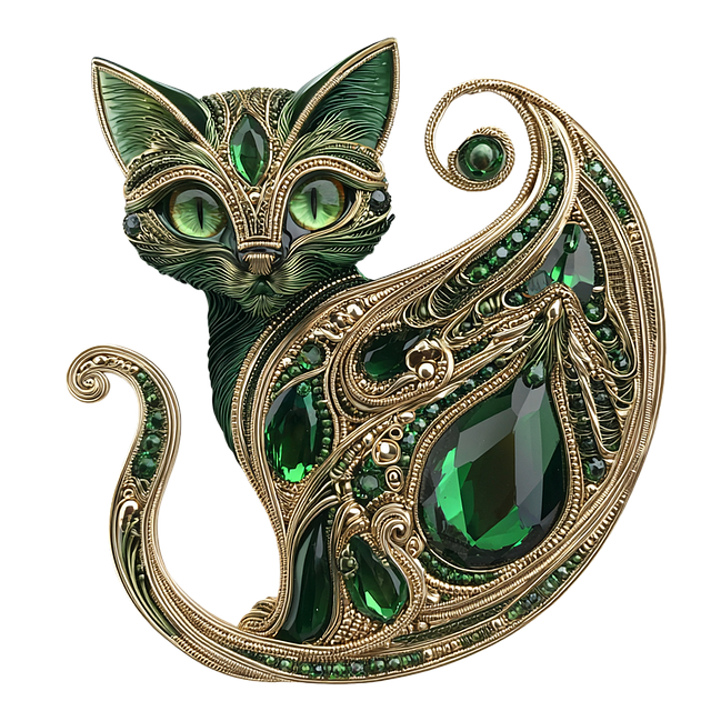 Free cat gemstone gold illustration
