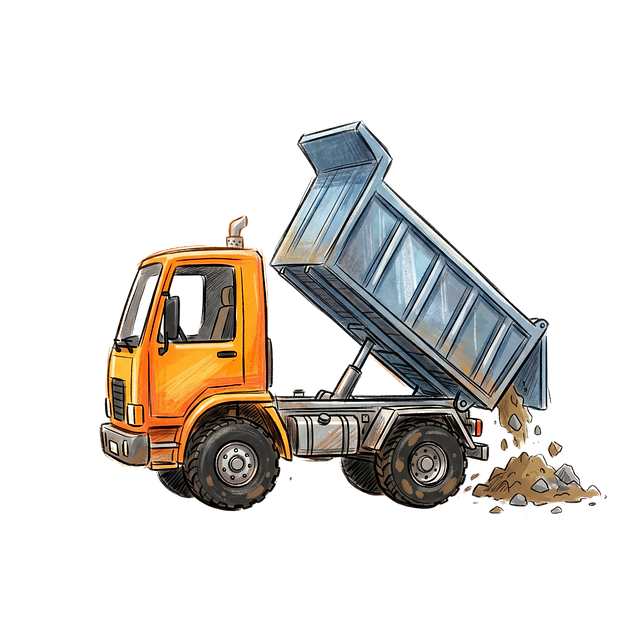 Free truck digital illustration orange illustration