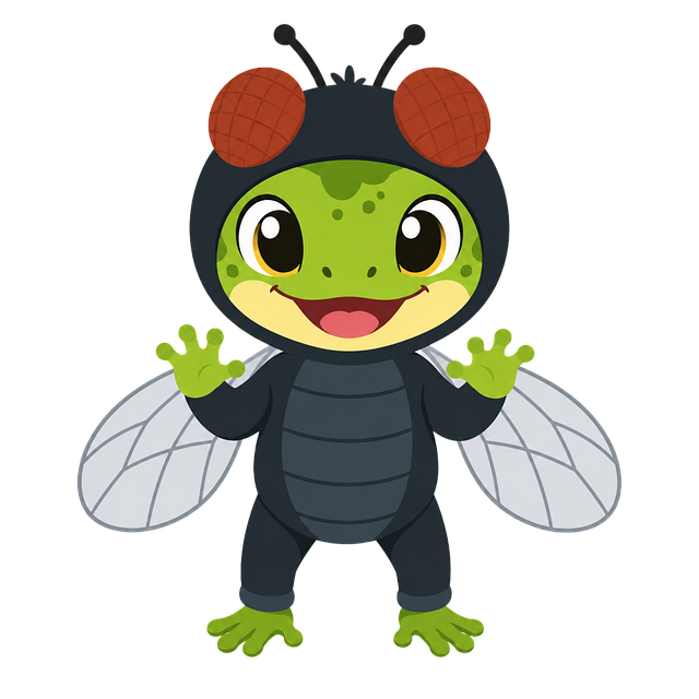 Free lizard fly costume illustration