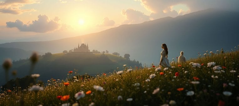 Free Landscape Flowers illustration and picture