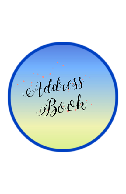 Libreta De Direcciones, Azul, Texto