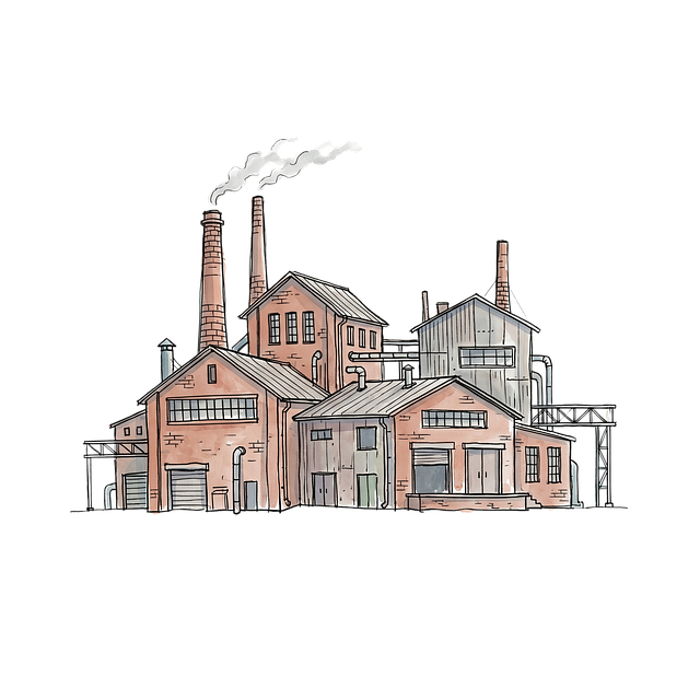 Free industrial factory smokestack illustration