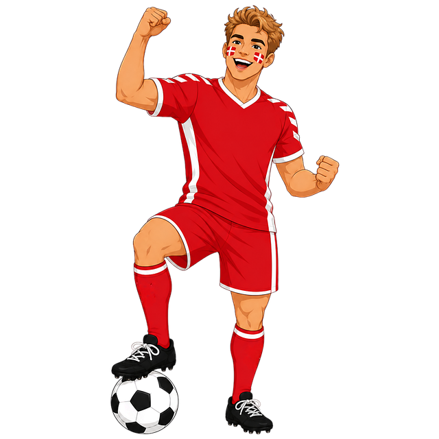 Free denmark fan football illustration