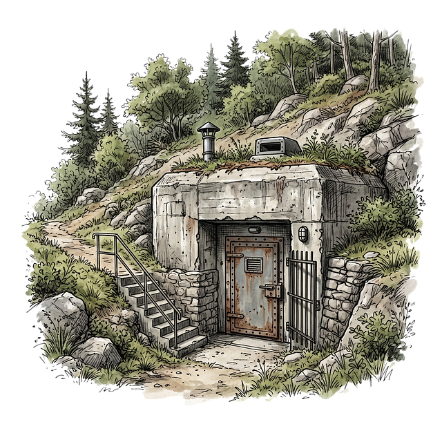 Free bunker concrete door illustration
