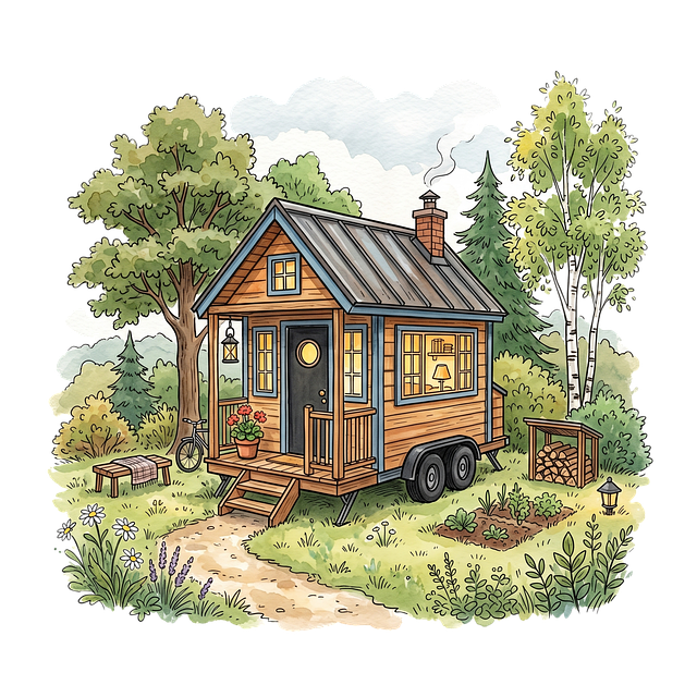 Tiny House Auf Rädern, Holz, Natur