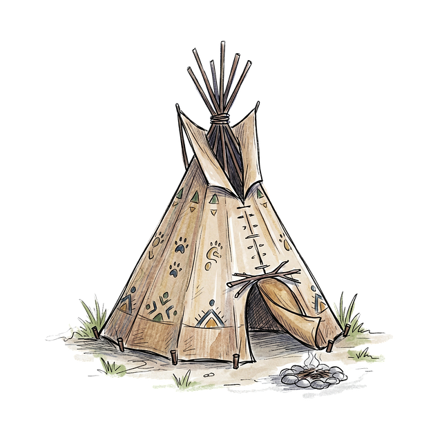 Free traditional teepee pattern illustration