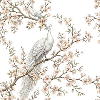 Hvid Påfugl, Kirsebærblomst, Grene