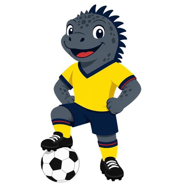Free iguana football mascot ecuador colors vector