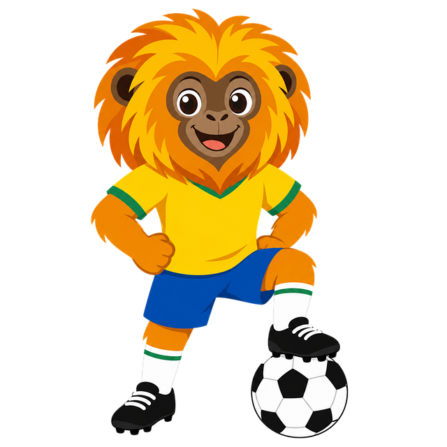 Free brazil mascot golden lion tamarin football mascot illustration