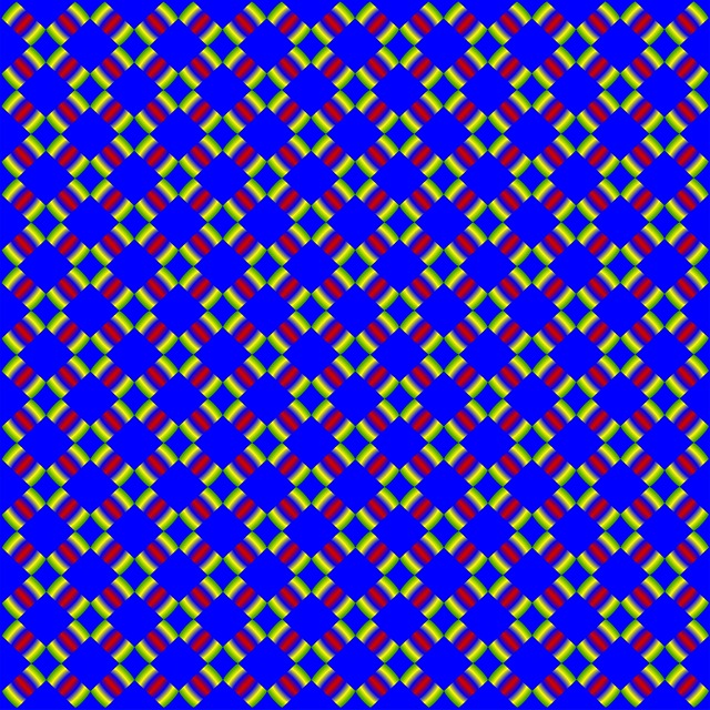 Blå, Geometrisk Mønster, Rød, Gul