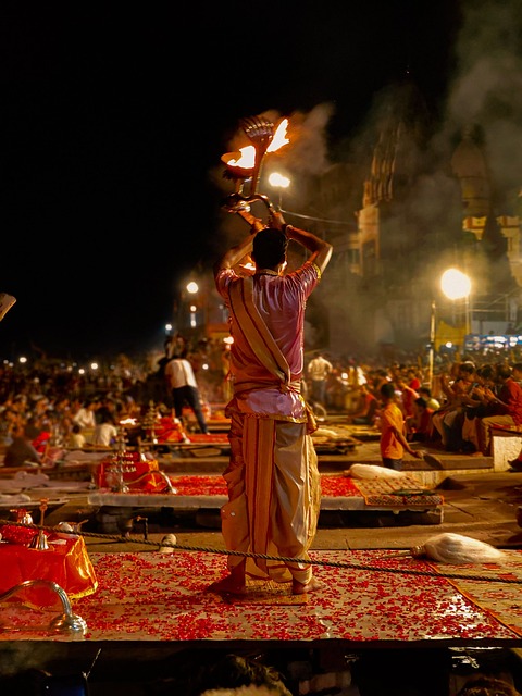 Free Night Ceremony Hindu Temple photo and picture