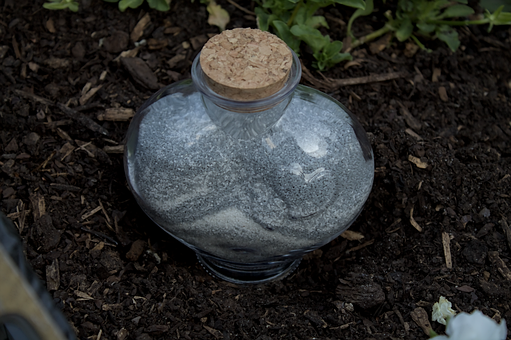 Flasche, Gläserne Behälter, Sand, Korken