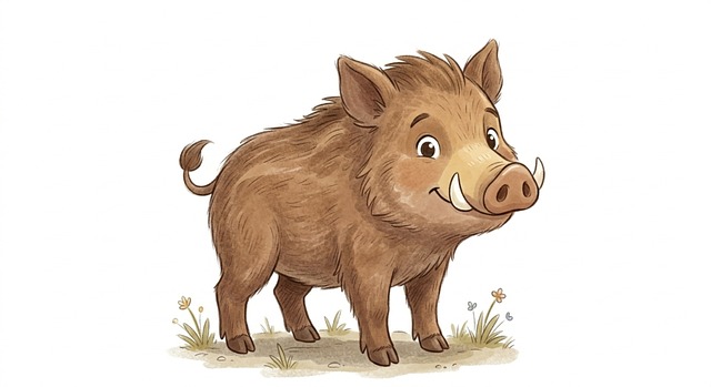 Free Cartoon Boar illustration and picture
