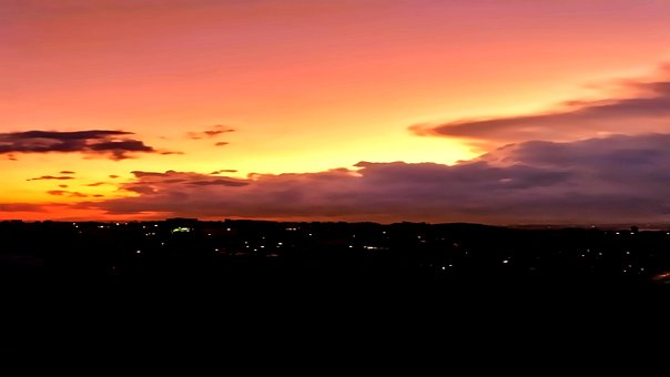 Sonnenuntergang, Himmel, Dämmerung