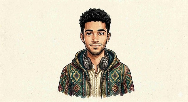 Free Man Headphones illustration and picture