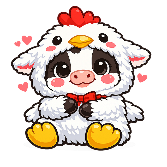 Free cute animal animal mascot baby cow illustration