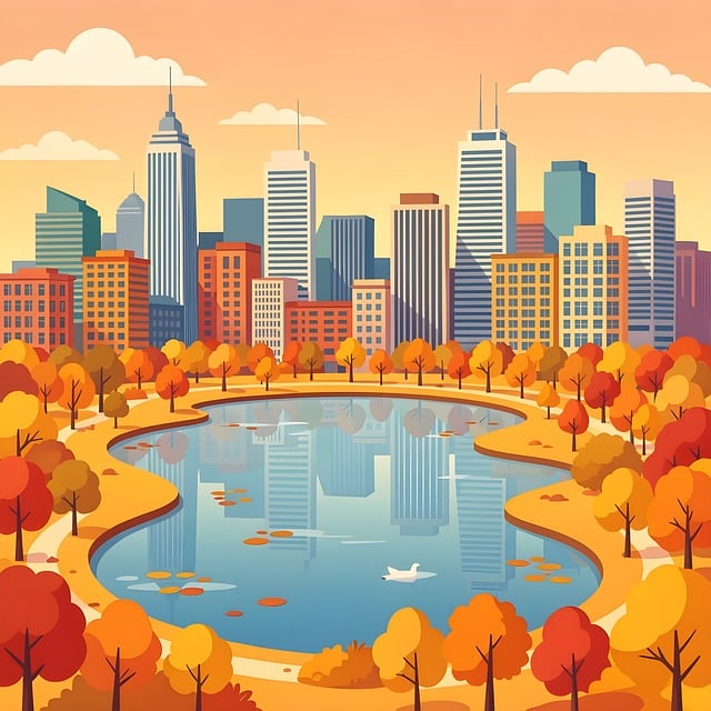 Paisaje Urbano, Otoño, Edificios