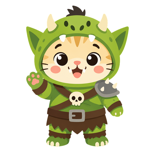 Free orc cat cat mascot fantasy character illustration