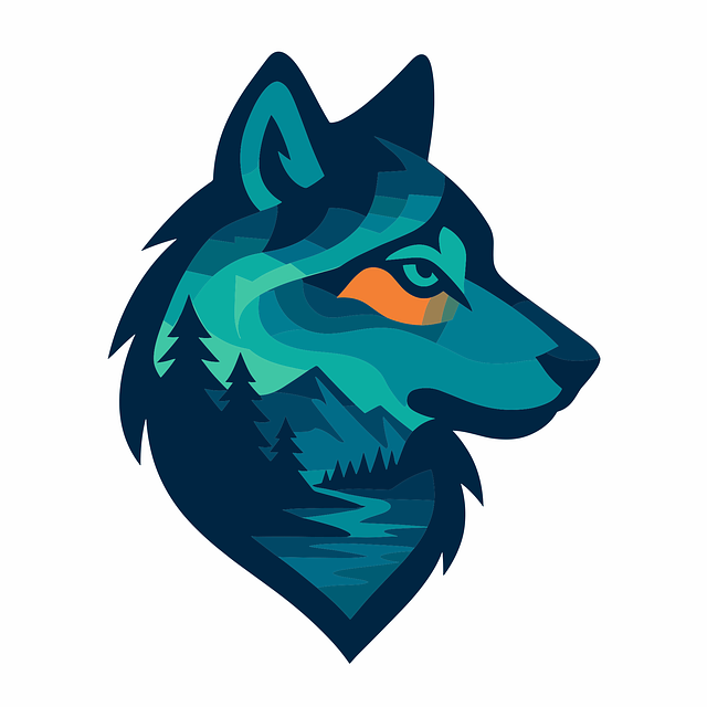 Free wolf silhouette aurora vector