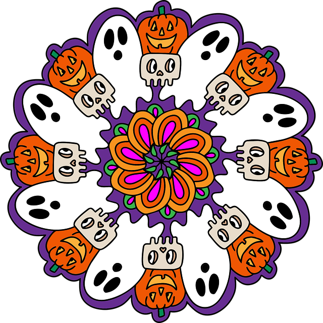 Download free HD stock image of Mandala Ghost Free mandala ghost skull vector