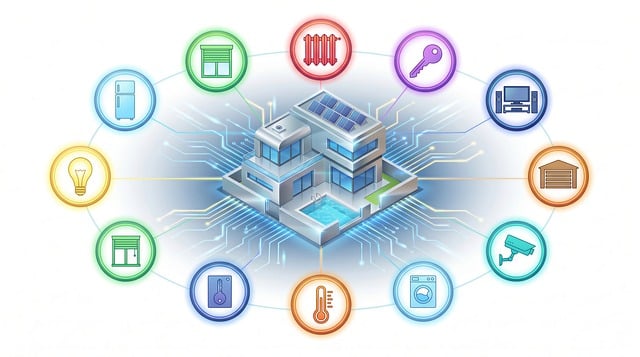 Free smart home automation internet of things illustration