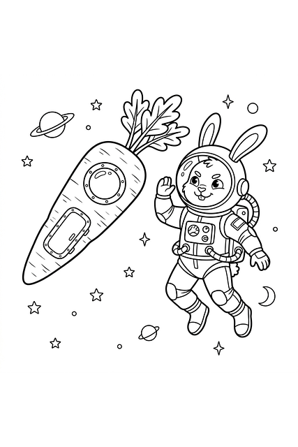 Free Astronaut Bunny illustration and picture