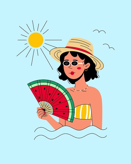 Download free HD stock image of Summer Sun Free summer sun beach illustration