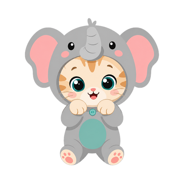 Free kitten costume elephant vector