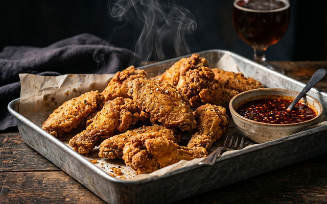 Free fried chicken chicken wings chili sauce illustration
