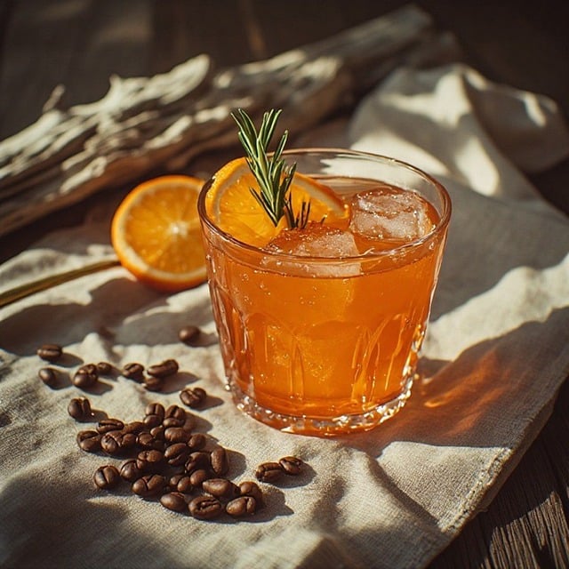 Cocktail, Eis, Rosmarin, Orange