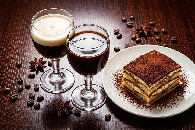 Free coffee dessert tiramisu illustration