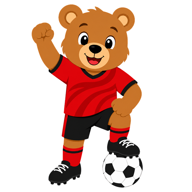 Urs, Mascotă, Fotbal, Tricou, Roșu