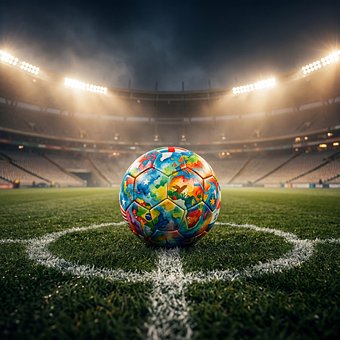 Futebol, Bola, Estádio, Campo, Holofotes