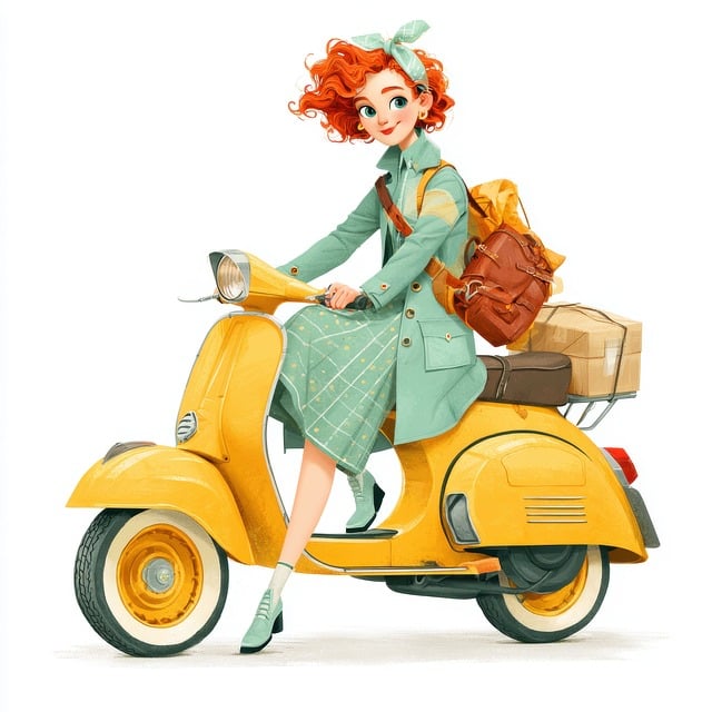 Free woman courier delivery illustration