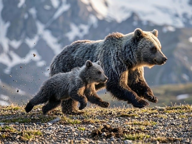 Free bear grizzly cub illustration