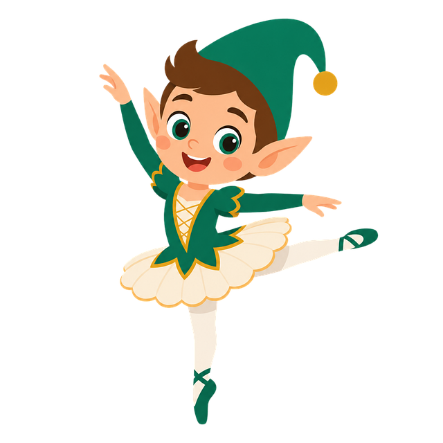 Free dancing elf ballet children's illustration vector