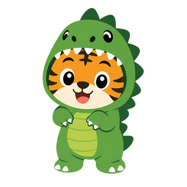Free Tiger Mascot Dinosaur Costume vector and picture