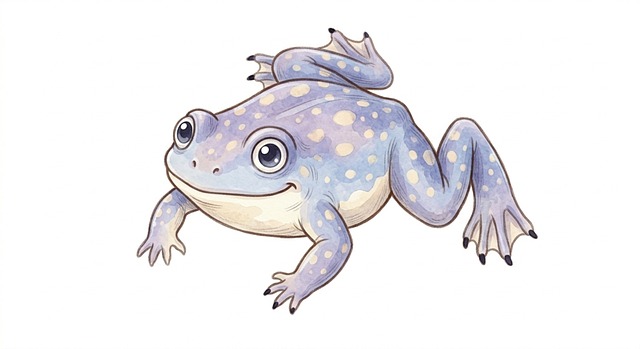 Free Cartoon Frog Blue Frog illustration and picture